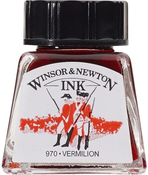 W&amp;N ÇİZİM MÜREKKEBİ DRAWING INK 14 ML VERMILION 680 WN-1005680