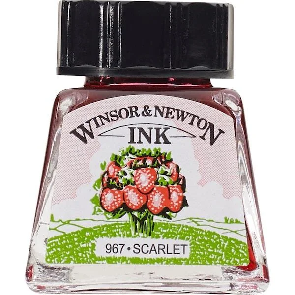W&amp;N ÇİZİM MÜREKKEBİ DRAWING INK 14 ML SCARLET 601 WN-1005601
