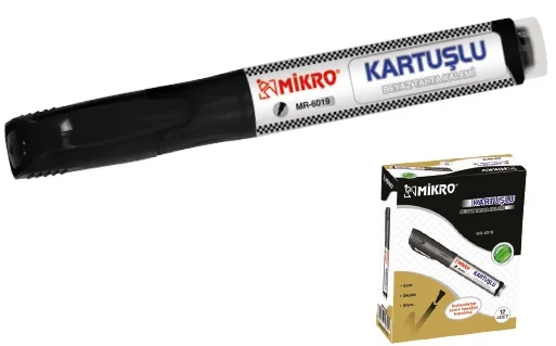 MİKRO BEYAZ TAHTA KALEMİ KARTUŞLU SİYAH 6019S