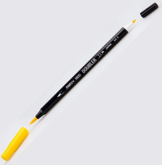 MARVY FIRÇA KALEM BRUSH PEN ÇİFT UÇLU 1800-005 YELLOW