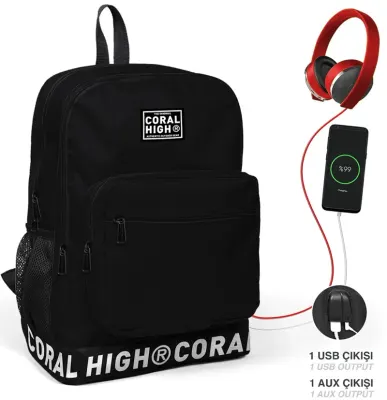 YAYGAN ÇANTA SIRT CORAL HIGH USB+AUX SOKETLİ 24101