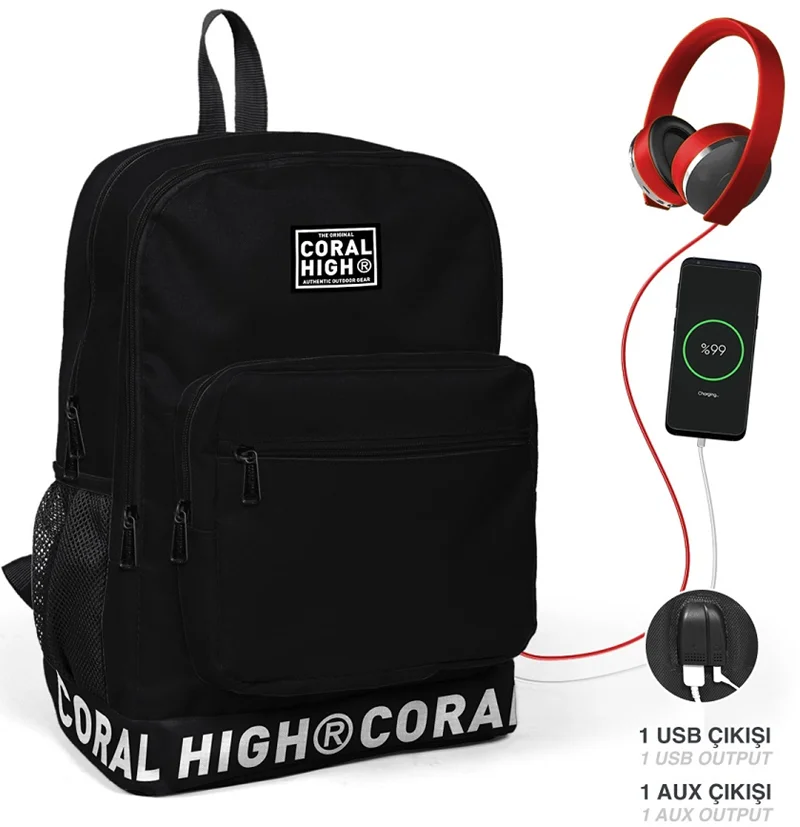 YAYGAN ÇANTA SIRT CORAL HIGH USB+AUX SOKETLİ 24101