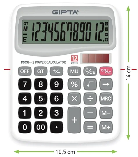 GIPTA HESAP MAKİNESİ 12 HANE MASA TİPİ F3036