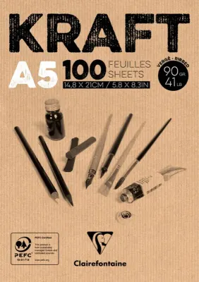 CLAIREFONTAINE ÇİZİM BLOĞU KRAFT SKETCH A5 90 GR 100 YP DK96544