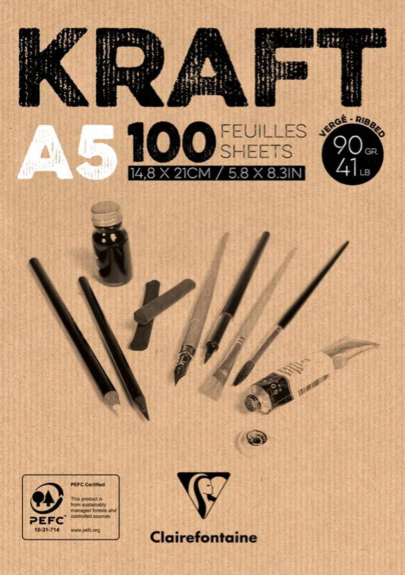 CLAIREFONTAINE ÇİZİM BLOĞU KRAFT SKETCH A5 90 GR 100 YP DK96544