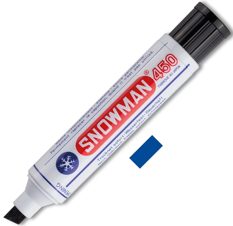 SNOWMAN PERMANENT MARKÖR KESİK UÇ 450 MAVİ