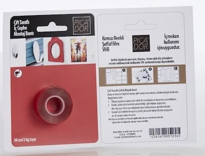 PICADOR ÇİFT TARAFLI MONTAJ BANDI ŞEFFAF 19MMX1,5MT KC002