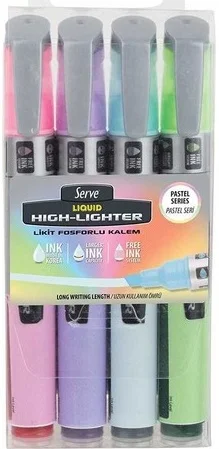 SERVE FOSFORLU KALEM LİKİT SET 4 LÜ PASTEL