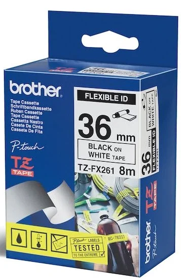 BROTHER PTOUCH ETİKET 36MM BEYAZ-SİYAH ESN.36TFX261