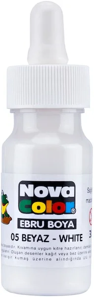 NOVA COLOR EBRU BOYA ŞİŞE 30 CC BEYAZ NC-244