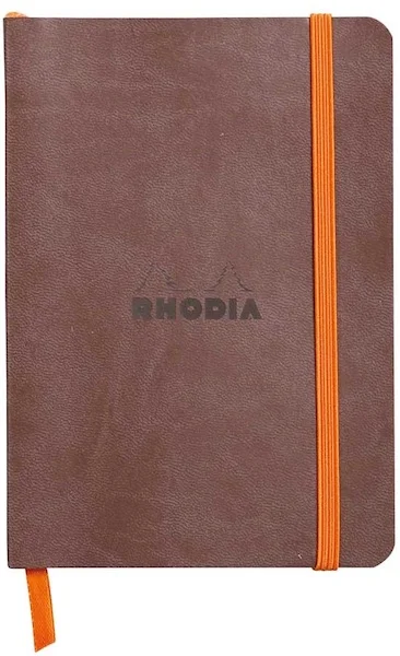 RHODIA DEFTER RHODIARAMA YUMUŞAK DERİ KAPAK ELASTİK BANTLI A6 90 GR 72 YP ÇİZGİLİ CHOCOLATE RY117303