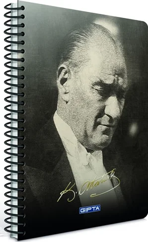 GIPTA DEFTER ATATÜRK 17X24 SPİRALLİ SERT KAPAK 100 YP. ÇİZGİLİ 2650