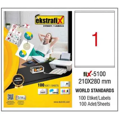 EKSTRAFİX LASER ETİKET 210x280 MM FİX-5100