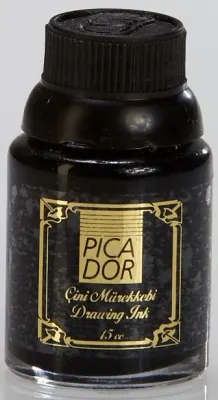 PICADOR ÇİNİ MÜREKKEBİ PLASTİK ŞİŞE 15ML SİYAH KD001