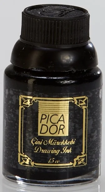 PICADOR ÇİNİ MÜREKKEBİ PLASTİK ŞİŞE 15ML SİYAH KD001
