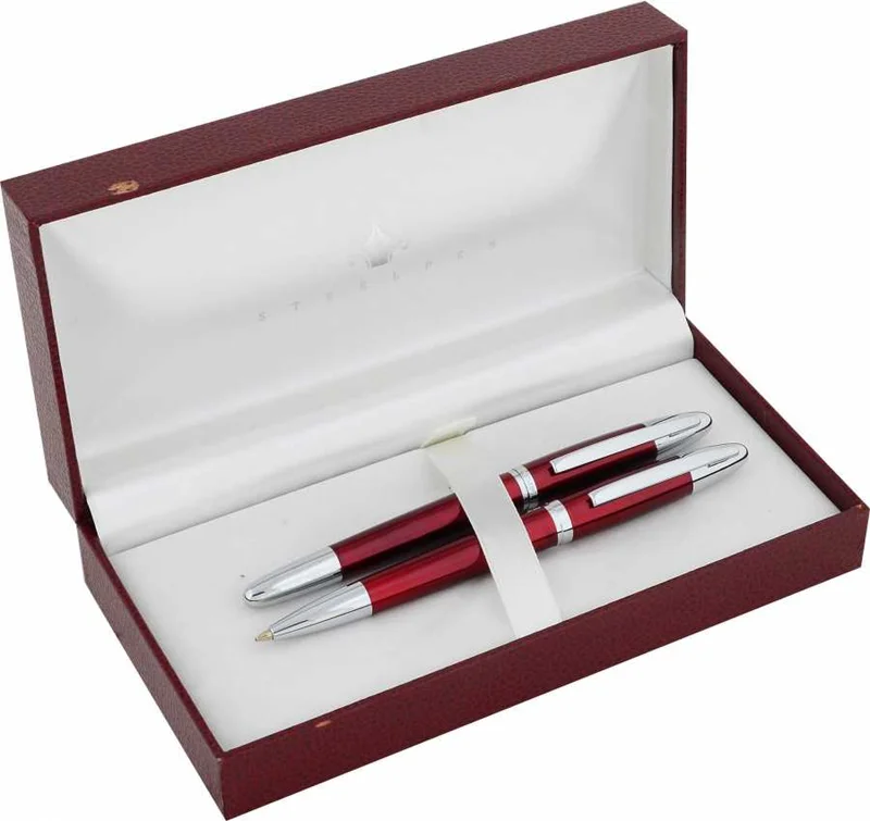 STEELPEN DOLMA KALEM+TÜKENMEZ KALEM SET VENÜS SERİSİ BORDO 172