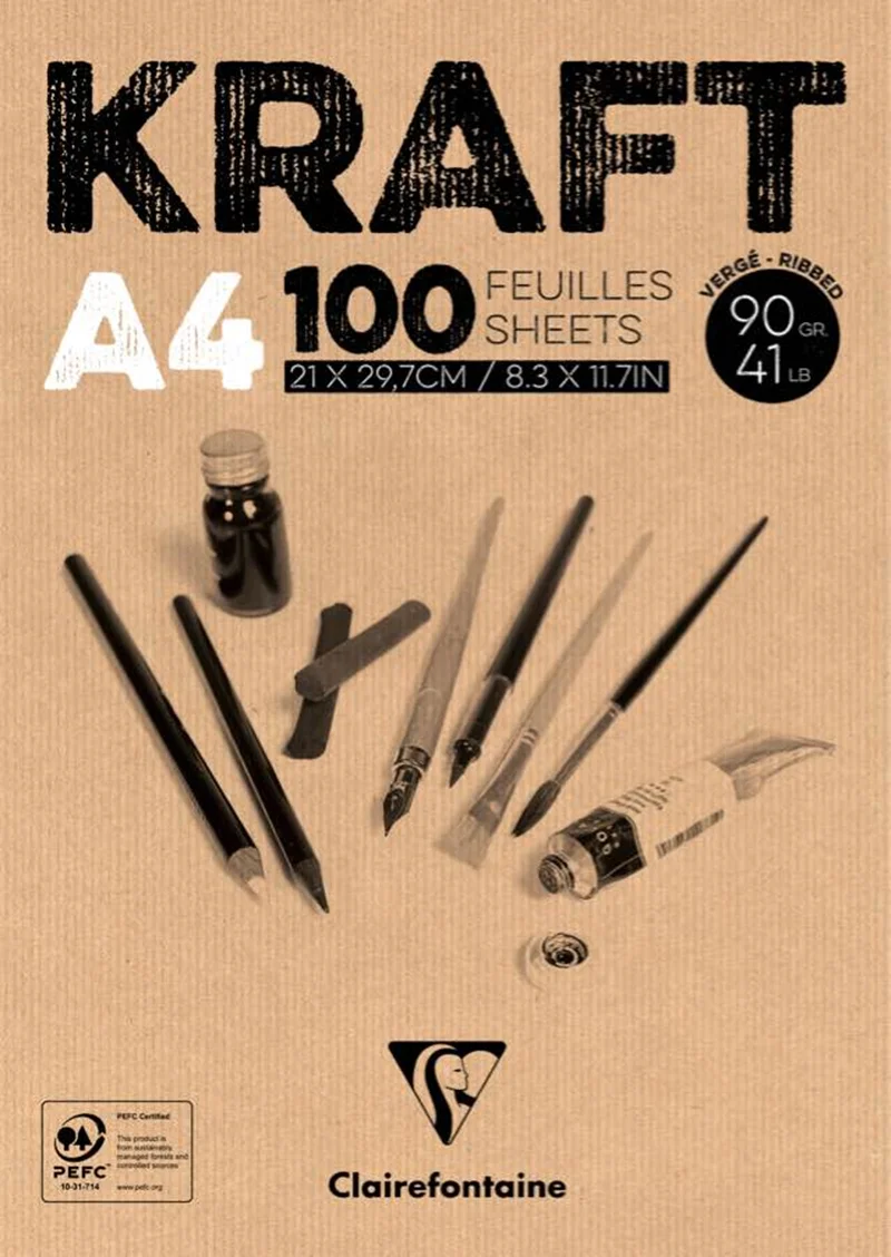 CLAIREFONTAINE ÇİZİM BLOĞU KRAFT SKETCH A4 90 GR 100 YP DK96545