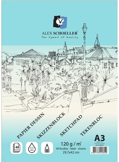 ALEX ESKİZ BLOK A3 120 GR SPİRALLİ 40YP. ALX-0452