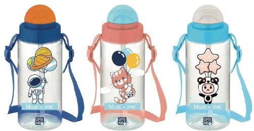 PASİF GIPTA MATARA 500 ML BLUE ME TRİTAN DESENLİ PİPETLİ K750300