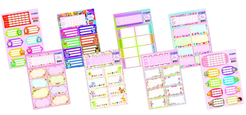GIPTA OKUL ETİKETİ GIRL DERS PROGRAMLI 16x24 3 YP. 2942