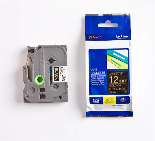 BROTHER PTOUCH ETİKET LAM. 12MM SİYAH-ALTIN TZ334