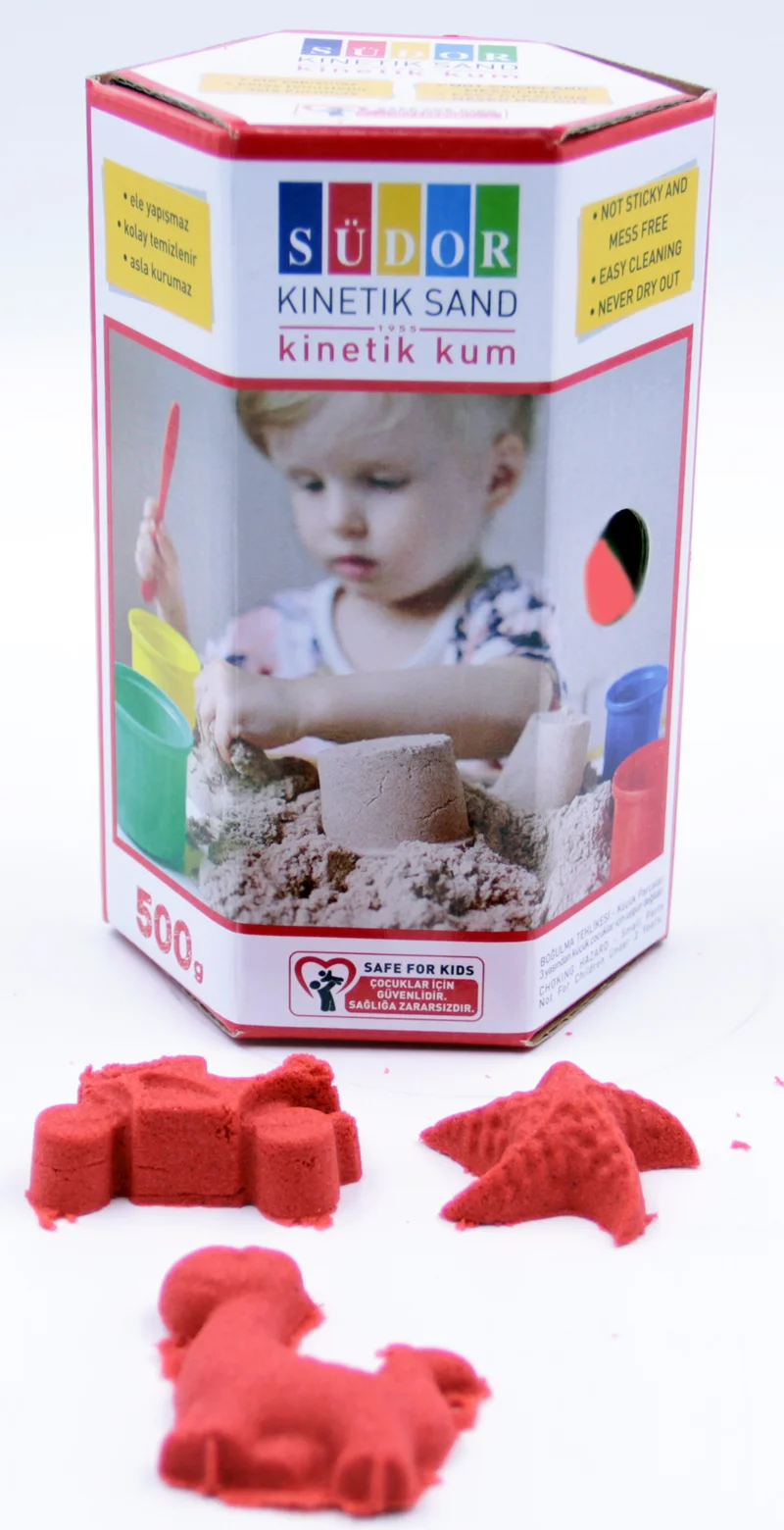 SÜDOR KİNETİK KUM KUTULU 500 G KIRMIZI KS01-3