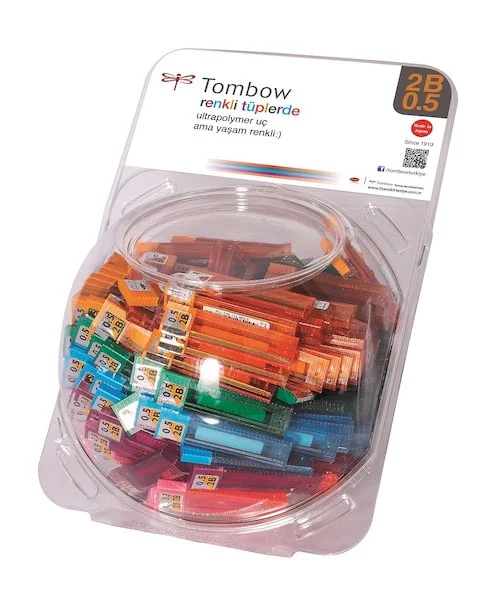 TOMBOW MİN MONO LEAD 0.7 2B KAVANOZ SET RENKLİ TÜP (288 ADET) T-ST-K2-RGC 072