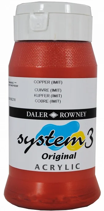 DALER ROWNEY AKRİLİK BOYA SYSTEM 3 ORIGINAL SERİSİ 500 ML COPPER IMIT 129500230
