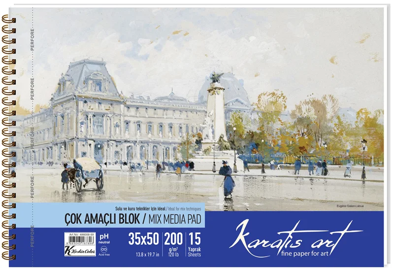 KESKİN RESİM KAĞIDI KARATİS ART 35x50 200 GR 50 Lİ 487002