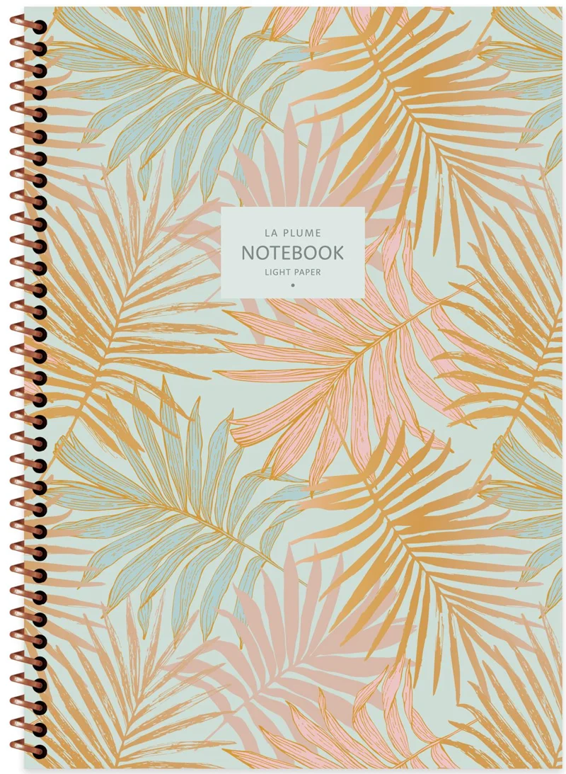 KESKİN DEFTER LA PLUME LEAVES A4 SPİRALLİ KARTON KAPAK 80 YP. KARELİ 385212