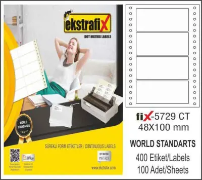 EKSTRAFİX BİLGİSAYAR ETİKETİ FİX-5729 48x100 MM
