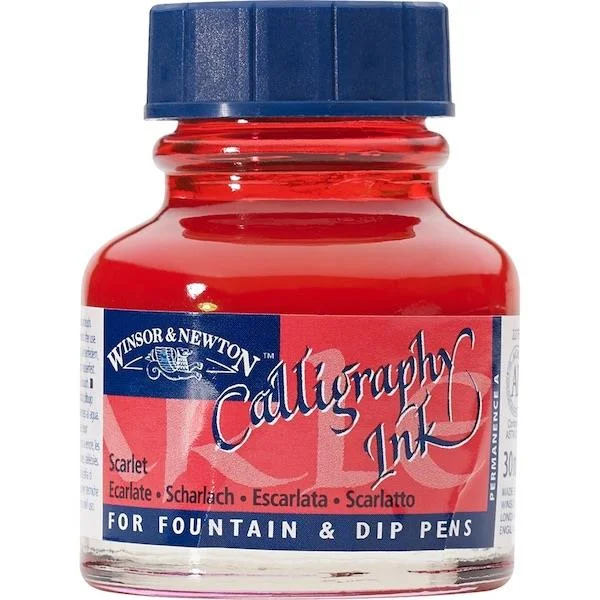 W&amp;N KALİGRAFİ MÜREKKEBİ CALLIGRAPHY INK 30 ML SCARLET 601 WN-1111601
