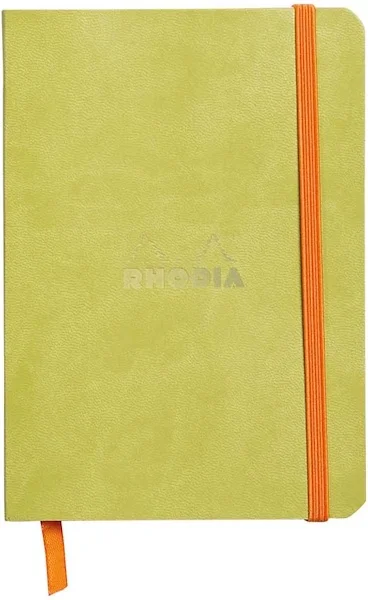 RHODIA DEFTER RHODIARAMA YUMUŞAK DERİ KAPAK ELASTİK BANTLI A6 90 GR 72 YP ÇİZGİLİ ANIS GREEN RY11730