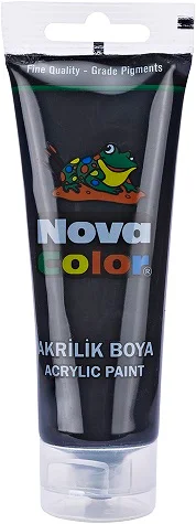 NOVA COLOR AKRİLİK BOYA TÜP 75 GR SİYAH NC-2206