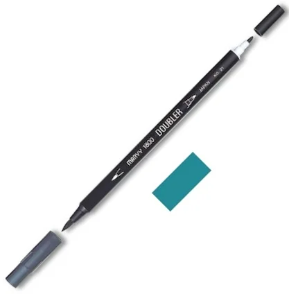 MARVY FIRÇA KALEM BRUSH PEN ÇİFT UÇLU 1800-105 LIGHT TEAL