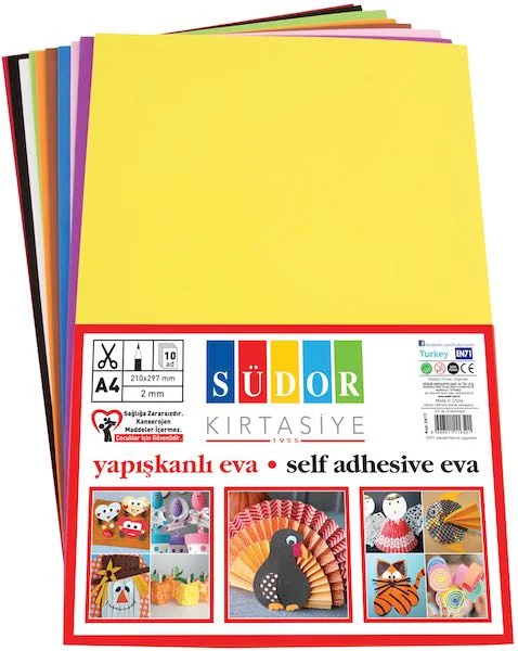 SÜDOR EVA 20X30 CM 2 MM 10 RENK YAPIŞKANLI SK17
