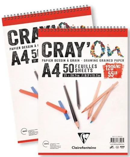 CLAIREFONTAINE RESİM ve ÇİZİM BLOĞU CRAY'ON SPİRALLİ ÜSTTEN A3 120 GR 50 YP CD966519