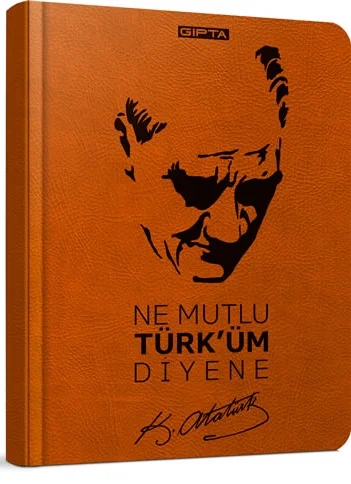 GIPTA DEFTER ATATÜRK 9X14 İP DİKİŞ SERT KAPAK 120 YP. ÇİZGİLİ 2600