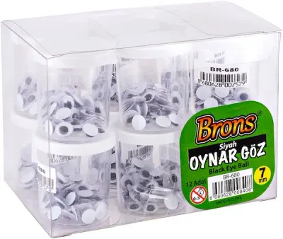 BRONS OYNAR GÖZ SİYAH-BEYAZ  7 MM BR-680