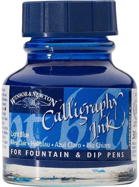 W&amp;N KALİGRAFİ MÜREKKEBİ CALLIGRAPHY INK 30 ML LIGHT BLUE 350 WN-1111350