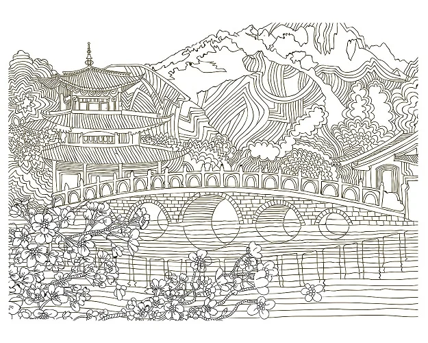 ARTDECO TUVAL DESENLİ 40x50 CM TABİAT JAPON BAHÇESİ Y-100-P40.12