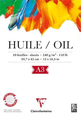 CLAIREFONTAINE YAĞLI BOYA BLOĞU HUILE OIL A3 240 GR 10 YP HO96316