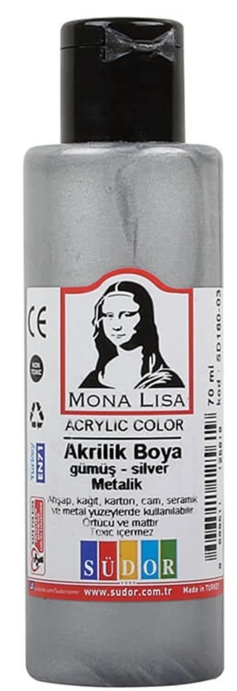 SÜDOR AKRİLİK BOYA 70 ML GÜMÜŞ SD160-03