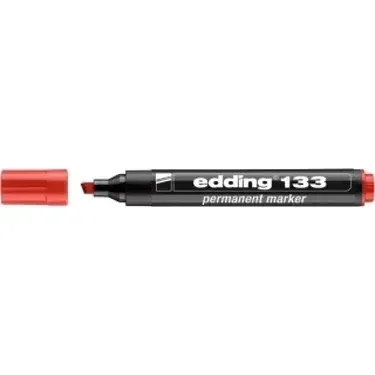 EDDİNG 133 KIRMIZI PERMANENT KALEM KESİK UÇ