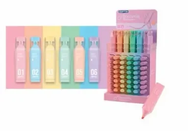 GIPTA PASTEL FOSFORLU KALEM 180 Lİ STAND F1566