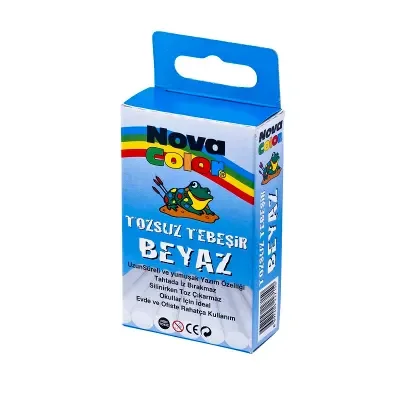 NOVA COLOR TOZSUZ TEBEŞİR 10 LU BEYAZ NC-4110