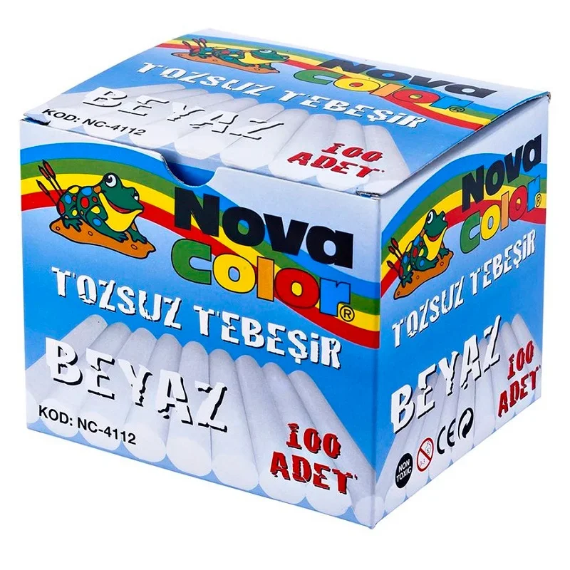 NOVA COLOR TOZSUZ TEBEŞİR 100 LÜ BEYAZ NC-4112