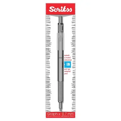 SCRİKSS GRAPH-X SATEN GRİ METAL 0.7 VERSATİL KALEM