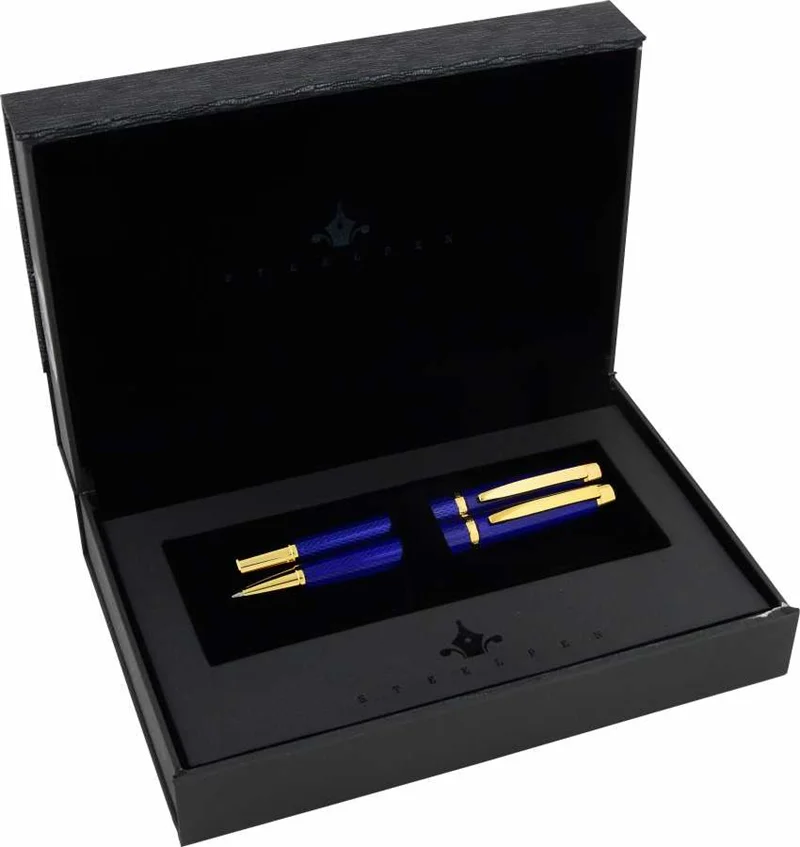 STEELPEN DOLMA KALEM+TÜKENMEZ KALEM SET WORLD SERİSİ MAVİ 2716