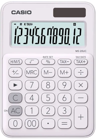 CASIO HESAP MAKİNESİ MASAÜSTÜ MS-20UC-WE 12 HANE
